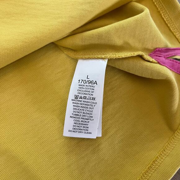 Kate Spade Women’s Yellow Logo Tee Sz L - Picture 6 of 9